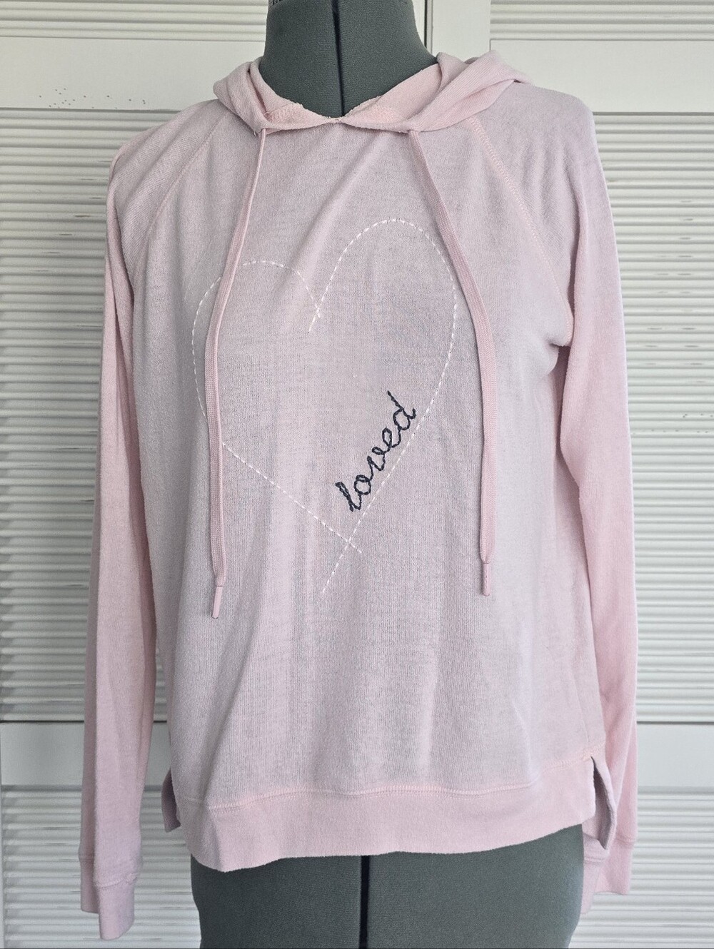 PJ Salvage Light Pink 'Loved' Heart Hoodie